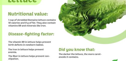 Lettuce nutritional value with infographic